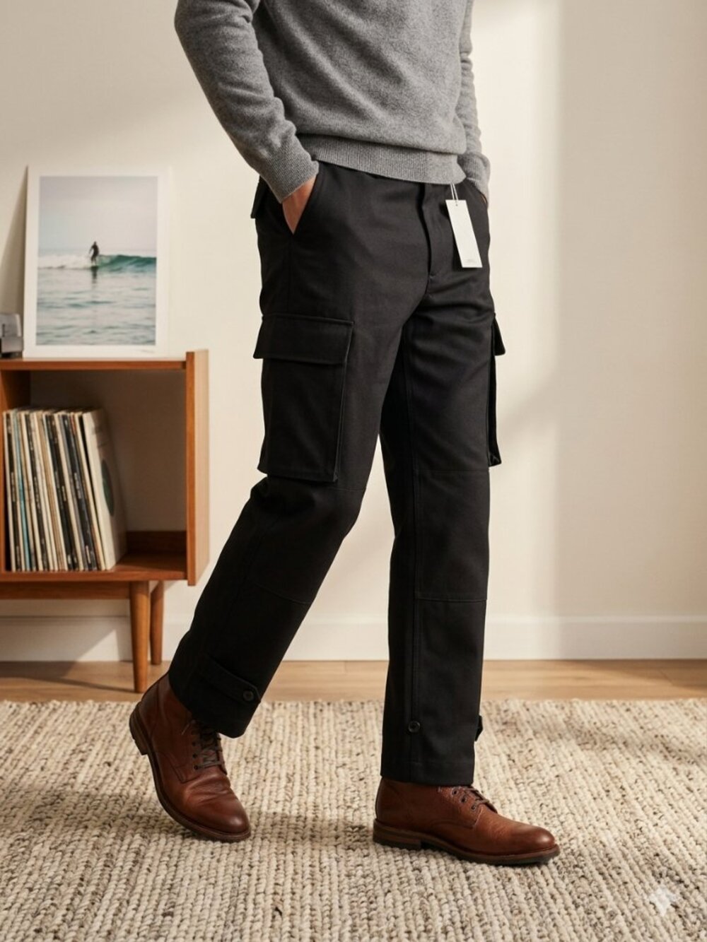 Saturdays NYC French Military Cargo Pants Black Wool Blend Men’s Size XS NWT